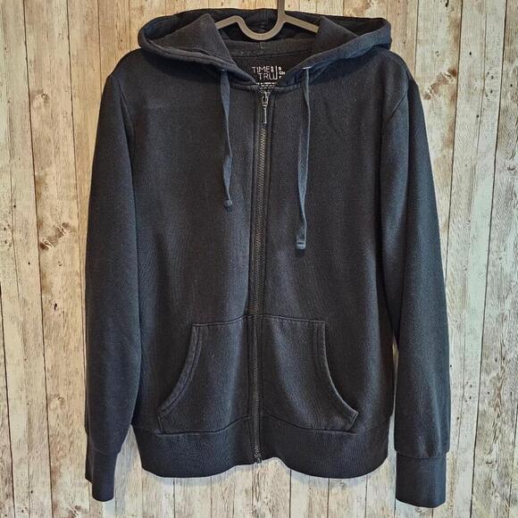 Women's Time and Tru Black Zip Up Hoodie Size S - Picture 1 of 5
